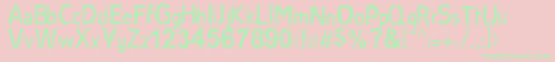 SatinStitch Font – Green Fonts on Pink Background