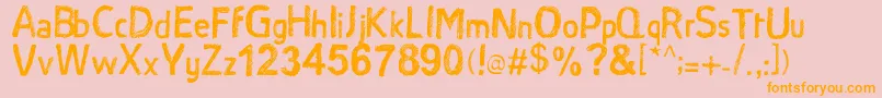 SatinStitch Font – Orange Fonts on Pink Background