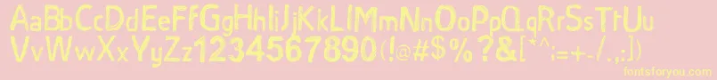 SatinStitch Font – Yellow Fonts on Pink Background