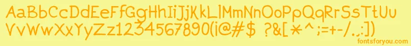 Aprim Font – Orange Fonts on Yellow Background