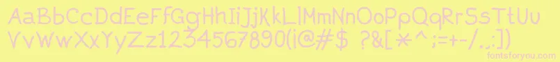 Aprim Font – Pink Fonts on Yellow Background