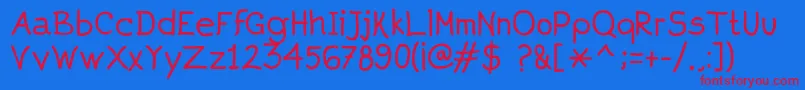 Aprim Font – Red Fonts on Blue Background