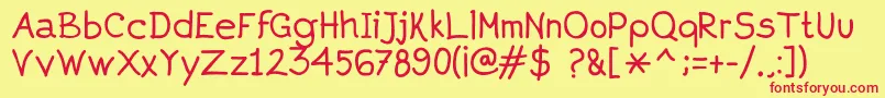 Aprim-Schriftart – Rote Schriften auf gelbem Hintergrund