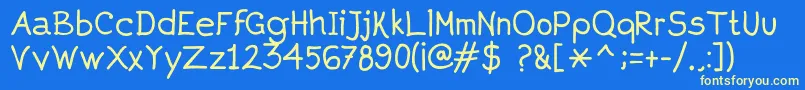 Aprim Font – Yellow Fonts on Blue Background