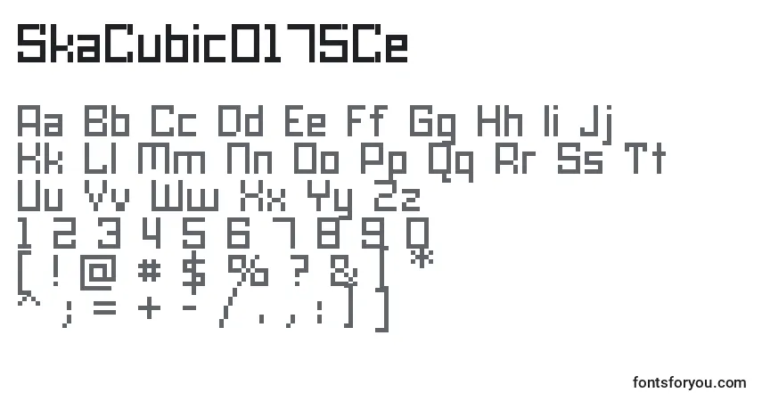 A fonte SkaCubic0175Ce – alfabeto, números, caracteres especiais