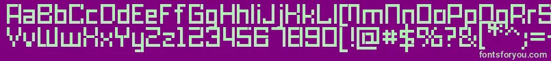 SkaCubic0175Ce Font – Green Fonts on Purple Background