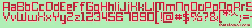 SkaCubic0175Ce Font – Red Fonts on Green Background