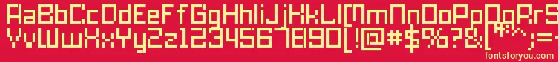 SkaCubic0175Ce Font – Yellow Fonts on Red Background