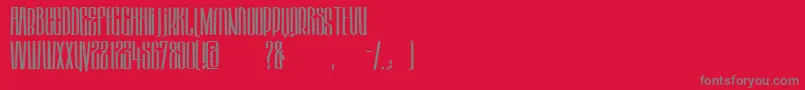 Fonte HektorRegular – fontes cinzas em um fundo vermelho