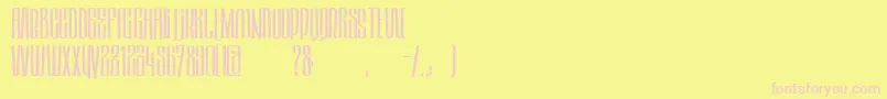 HektorRegular-fontti – vaaleanpunaiset fontit keltaisella taustalla