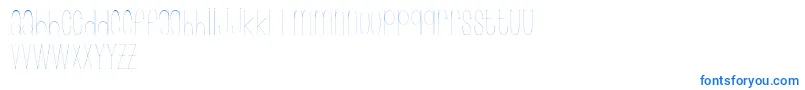 Wonderlust-fontti – siniset fontit valkoisella taustalla
