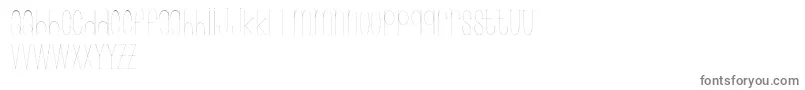 Wonderlust-fontti – harmaat kirjasimet valkoisella taustalla