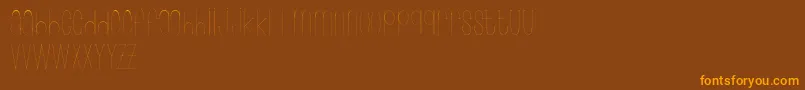 フォントWonderlust – オレンジ色の文字が茶色の背景にあります。