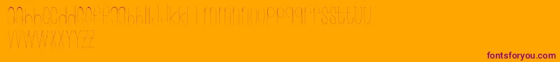 Wonderlust-Schriftart – Violette Schriften auf orangefarbenem Hintergrund