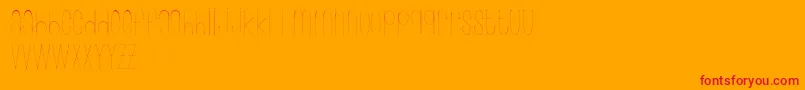 Wonderlust-Schriftart – Rote Schriften auf orangefarbenem Hintergrund