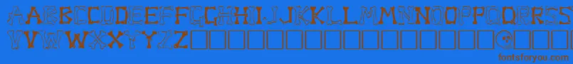 BoneRegular Font – Brown Fonts on Blue Background