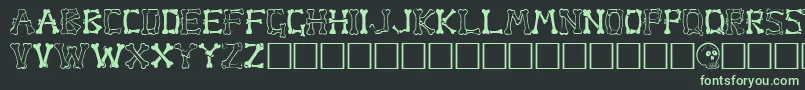 BoneRegular-fontti – vihreät fontit mustalla taustalla
