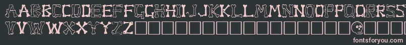 BoneRegular-Schriftart – Rosa Schriften auf schwarzem Hintergrund