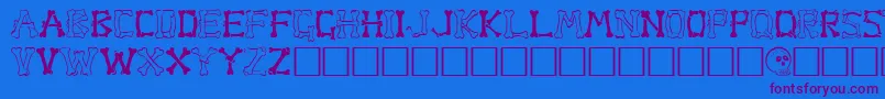 BoneRegular Font – Purple Fonts on Blue Background