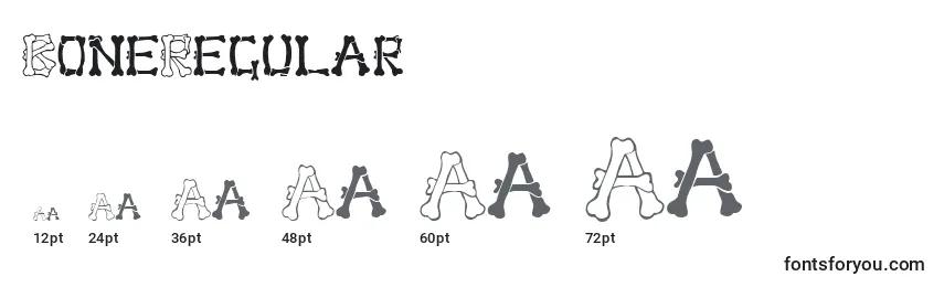 BoneRegular Font Sizes