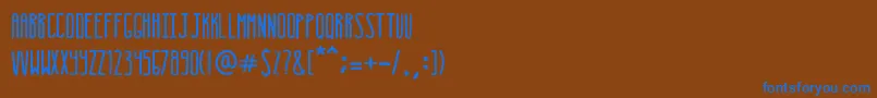 Extupida-Schriftart – Blaue Schriften auf braunem Hintergrund
