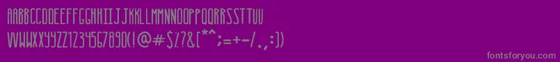 フォントExtupida – 紫の背景に灰色の文字