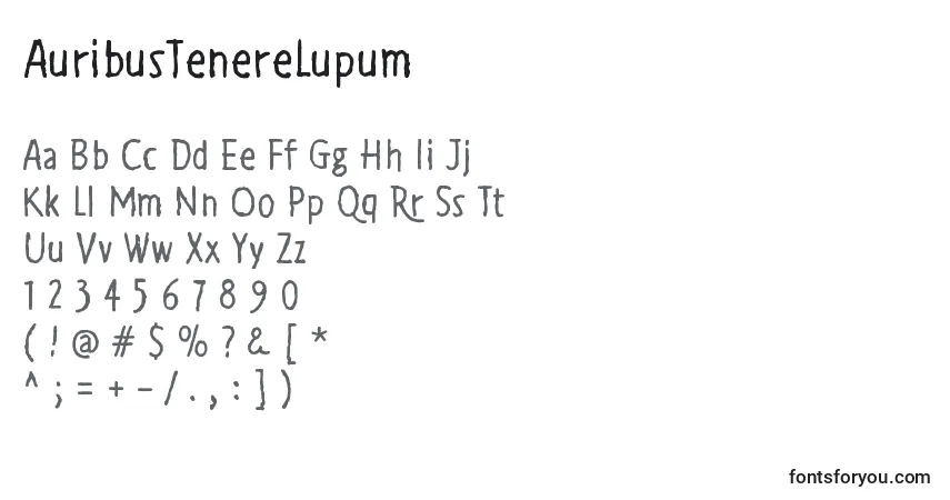Czcionka AuribusTenereLupum – alfabet, cyfry, specjalne znaki