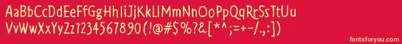 フォントAuribusTenereLupum – 黄色の文字、赤い背景