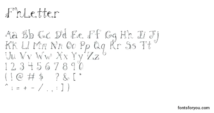Czcionka FhLetter – alfabet, cyfry, specjalne znaki