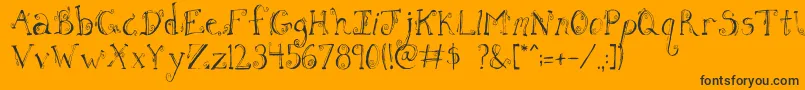 FhLetter Font – Black Fonts on Orange Background