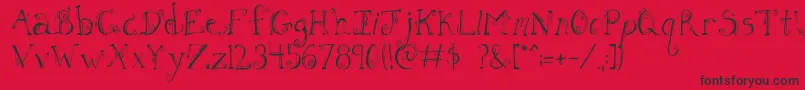 FhLetter Font – Black Fonts on Red Background