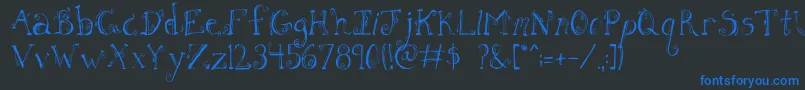 FhLetter Font – Blue Fonts on Black Background