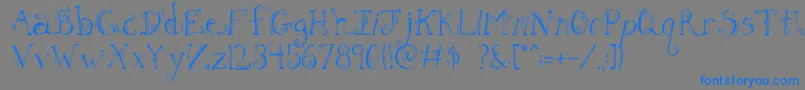 FhLetter-Schriftart – Blaue Schriften auf grauem Hintergrund