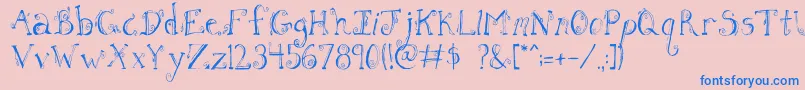 FhLetter Font – Blue Fonts on Pink Background