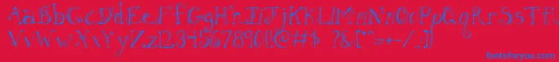 FhLetter Font – Blue Fonts on Red Background