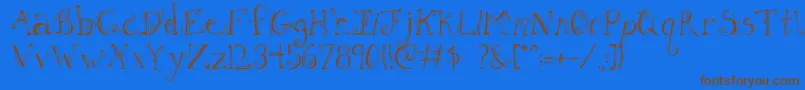 FhLetter Font – Brown Fonts on Blue Background