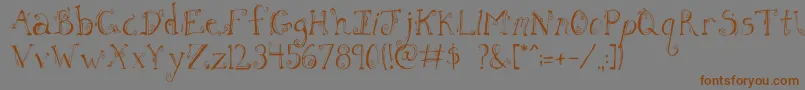 FhLetter Font – Brown Fonts on Gray Background