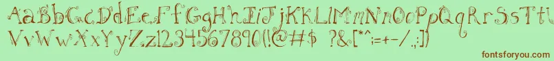 FhLetter Font – Brown Fonts on Green Background