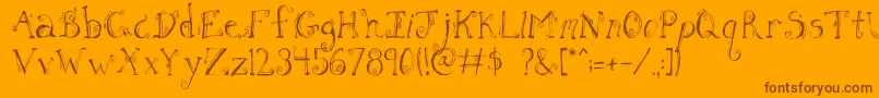 FhLetter Font – Brown Fonts on Orange Background