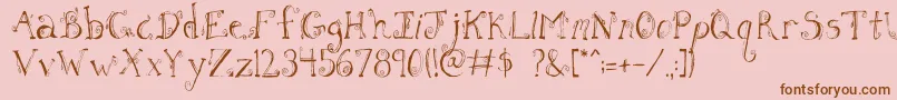 FhLetter Font – Brown Fonts on Pink Background