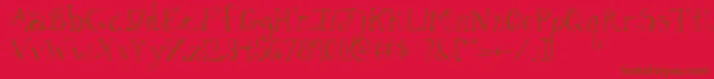 FhLetter Font – Brown Fonts on Red Background