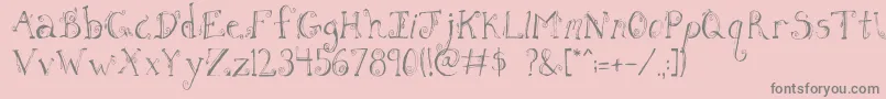 FhLetter Font – Gray Fonts on Pink Background