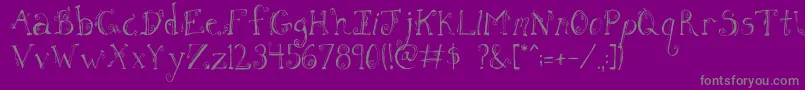 FhLetter Font – Gray Fonts on Purple Background