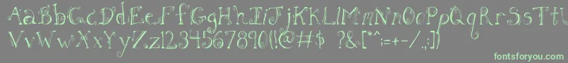 FhLetter Font – Green Fonts on Gray Background