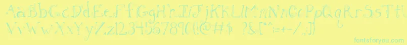 FhLetter Font – Green Fonts on Yellow Background