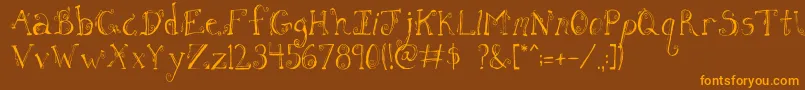FhLetter Font – Orange Fonts on Brown Background