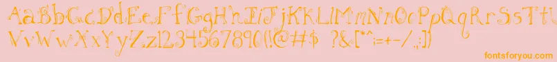 FhLetter Font – Orange Fonts on Pink Background