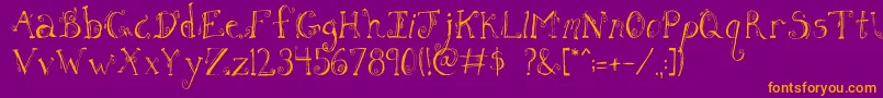 FhLetter Font – Orange Fonts on Purple Background