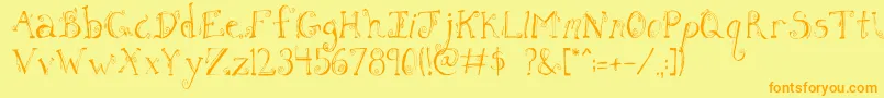 FhLetter Font – Orange Fonts on Yellow Background