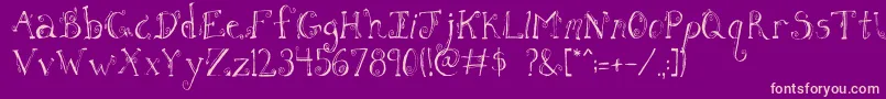 FhLetter Font – Pink Fonts on Purple Background